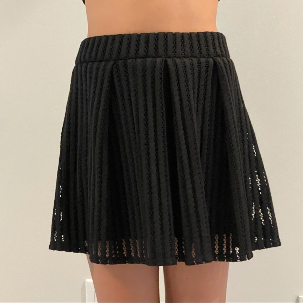 Pinc Black Mini Skirt Mesh Girls Size Large